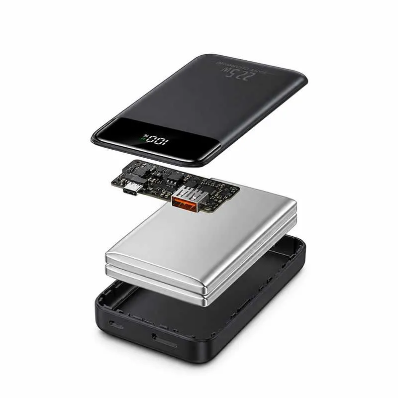 Exploded product view showing battery, PCBA and shell structure