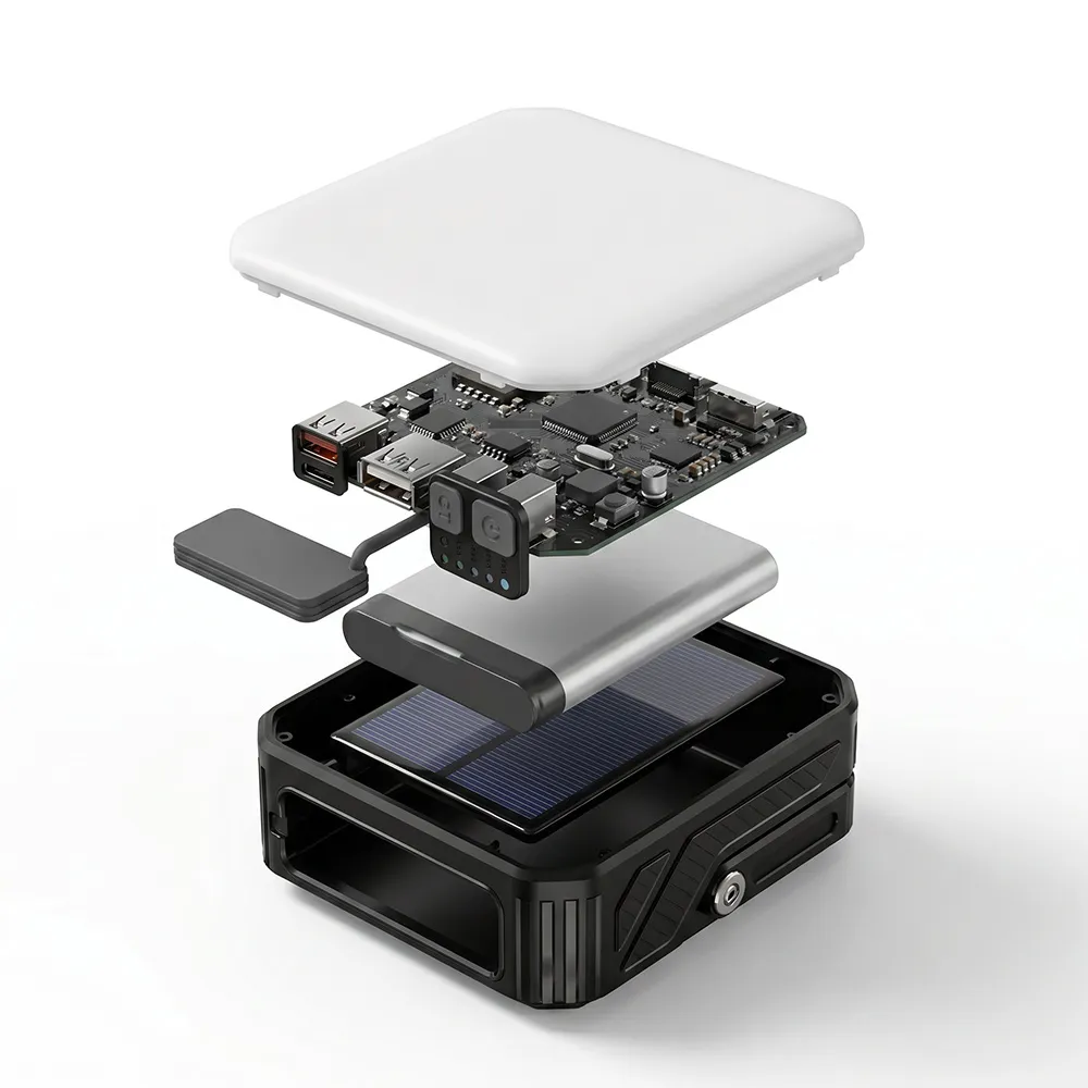 Camp Solar Power Bank internal structure and PCB view