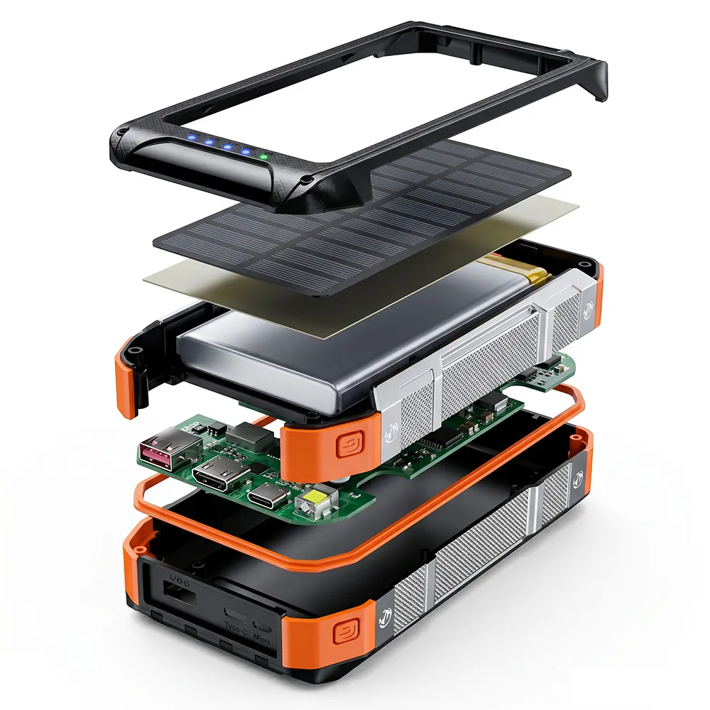 Internal exploded view structure of MagSafe Solar Power Bank for quality assurance checking