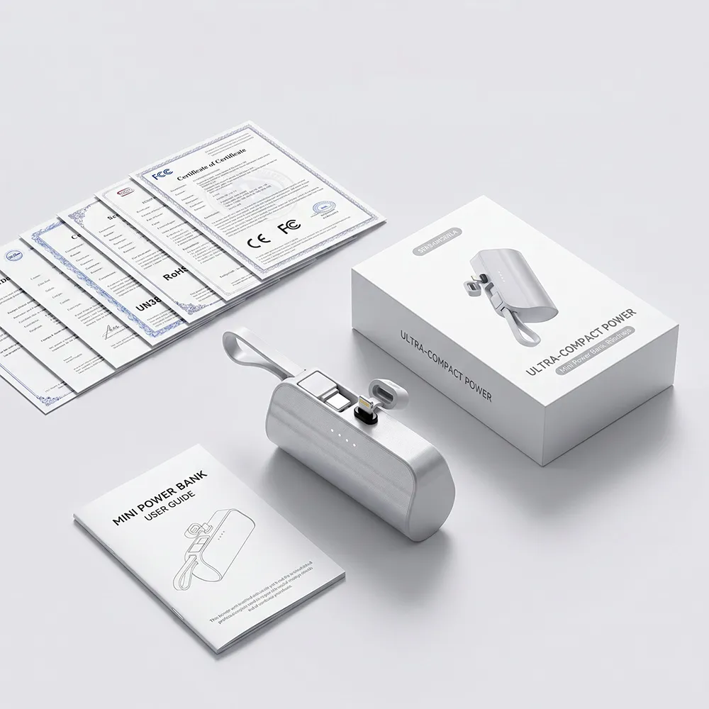 V10 product package, manual, power bank and compliance documents