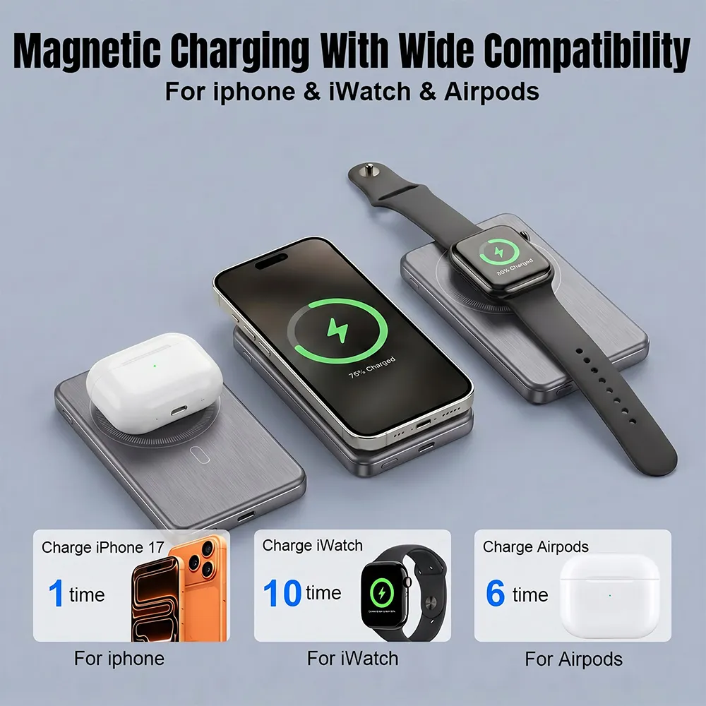 Magnetic charging with iPhone Apple Watch and AirPods