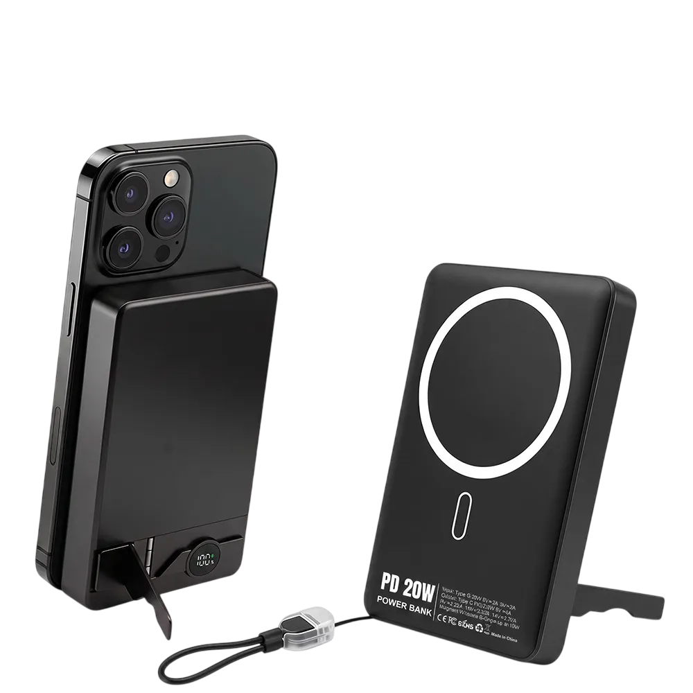 Magnetic Power Bank with LCD and Stand-wp048