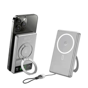 3 in 1 Magnetic Power Bank with LCD and Stand-wp049