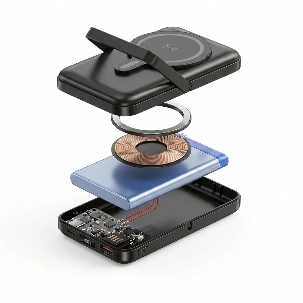 Exploded internal structure of Phone Holder Magnetic Power Bank
