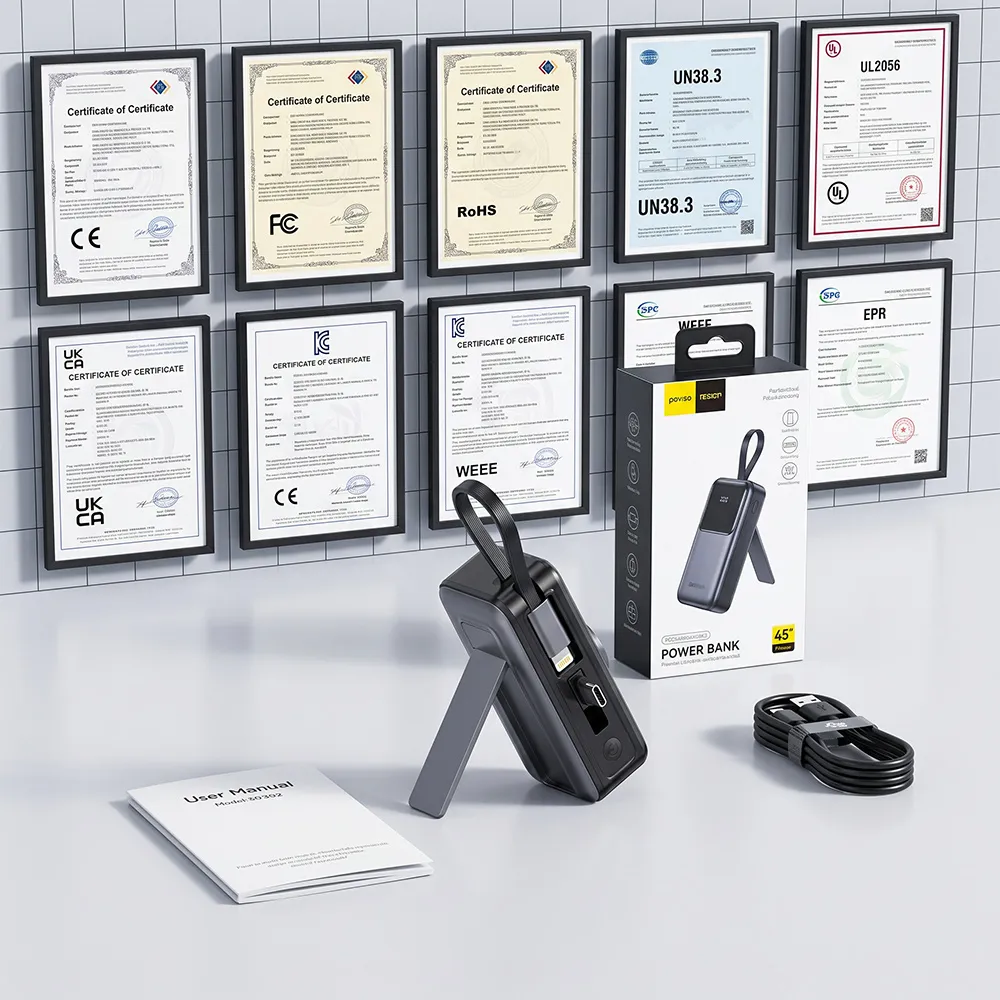 Toptai factory certifications, packaging box, user manual and power bank