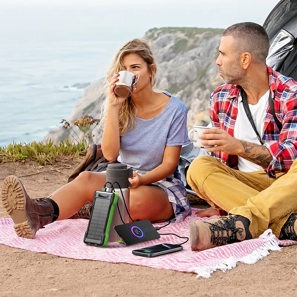 Slim Solar Power Bank outdoor lifestyle application