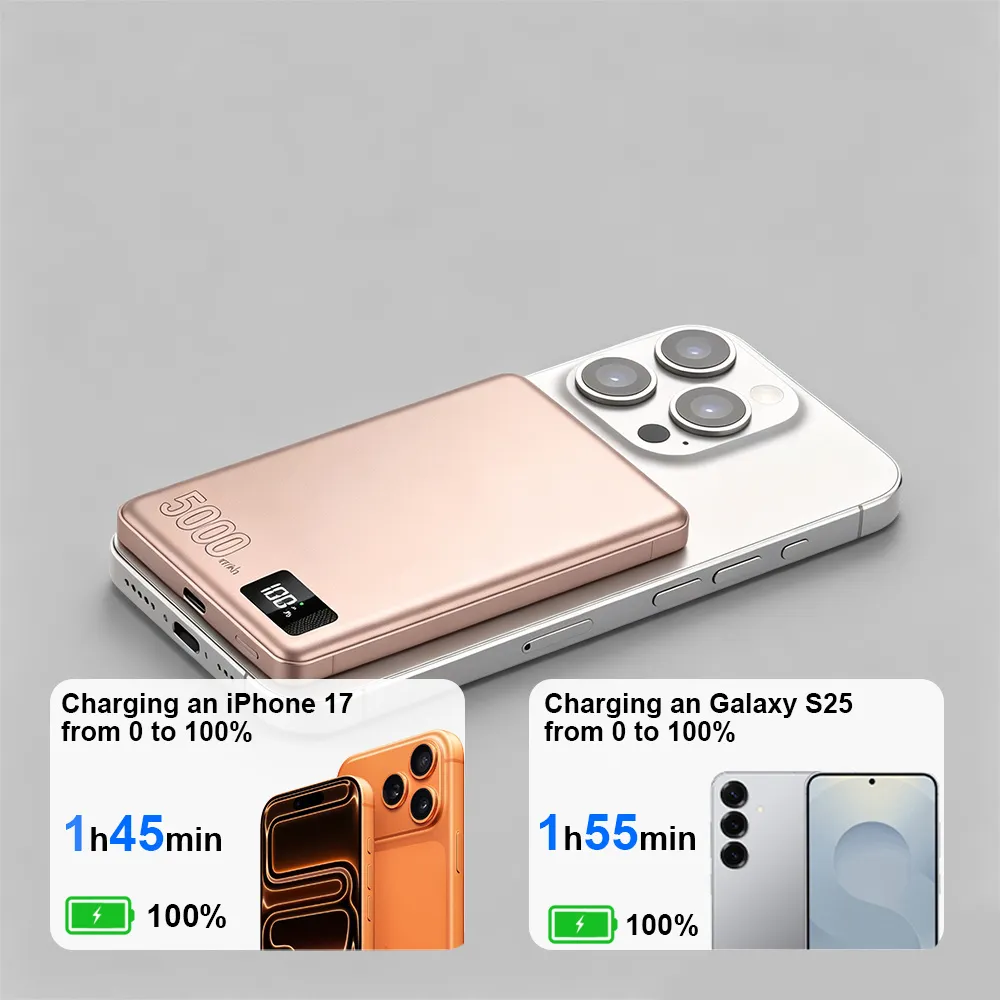 Fast charging speed comparison - iPhone 17 and Galaxy S25