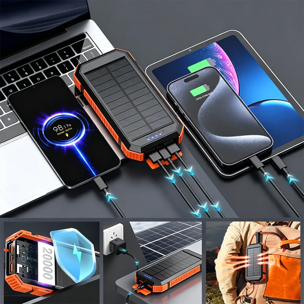 MagSafe Solar Power Bank multi-device charging and outdoor scenario