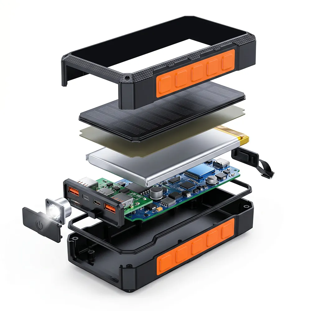 Exploded view of 35W Solar Power Bank internal structure
