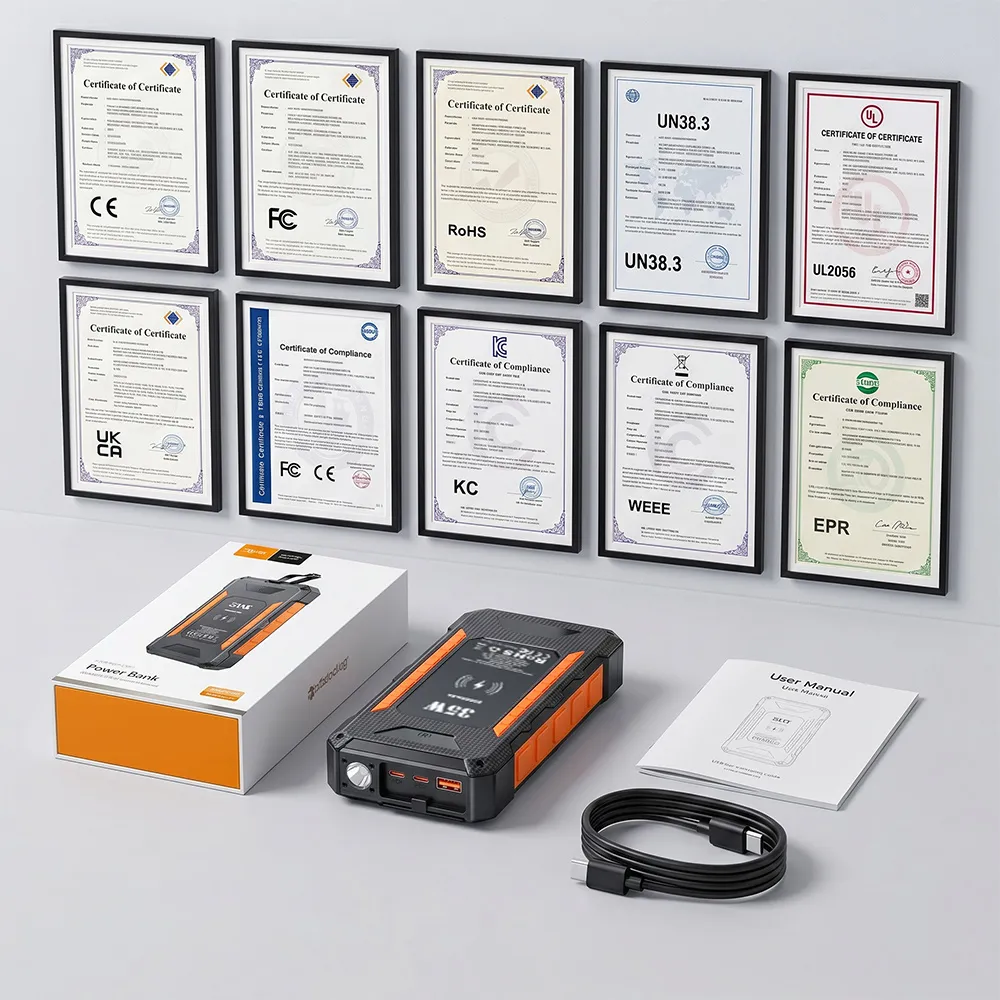 35W Solar Power Bank package and certification documents