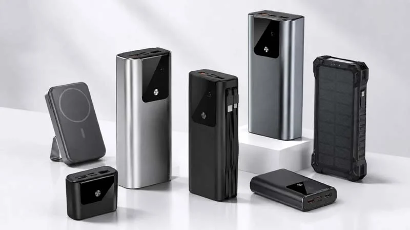 Toptai power bank product lines including magnetic solar laptop and wireless charging models